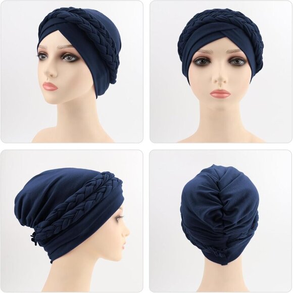 Women Turban Caps Beanie Twist Headscarf Chemo Breast Cancer Wraps main image 6